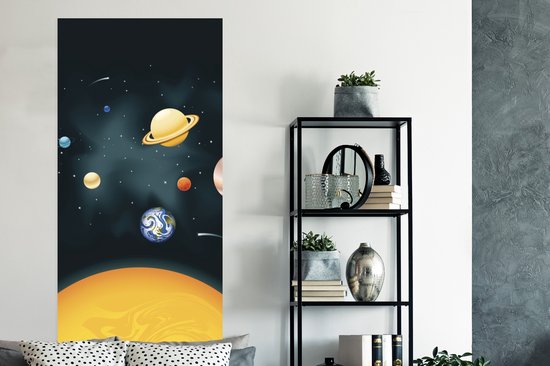 Affiche le système solaire avec notre planète - 75x150 cm