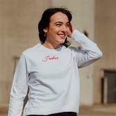 SWEATER VELVET RED JADORE WHITE (S)