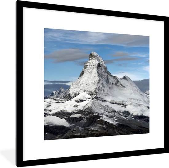 Cadre photo avec affiche - Nuages sur le Cervin en Suisse - 40x40 cm - Cadre  pour affiche | bol.com