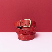 BELT LEATHER LONG BASIC RED