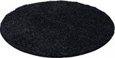 Tapijtenloods Basic Rond Shaggy vloerkleed Antraciet Hoogpolig- 200 CM ROND