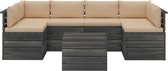 Decoways - 7-delige Loungeset met kussens pallet massief grenenhout