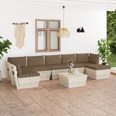 Decoways - 8-delige Loungeset met kussens pallet vurenhout