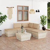 Decoways - 6-delige Loungeset met kussens pallet vurenhout