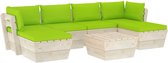 Decoways - 7-delige Loungeset met kussens pallet vurenhout