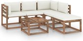 Decoways - 6-delige Loungeset pallet met kussens geïmpregneerd grenenhout