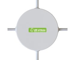 LEDatHOME - Cilindrische metalen 4-zijdige gat plafondkap – aansluitdoos - Glanzend wit