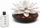 Anoq - parfum diffuser - geurdiffuser- geurverspreider- keramische bloem Lotus des Indes met gratis flesje Frans parfum