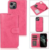 Bookcase Apple iPhone 13 | Hoogwaardig Pu Leren Telefoonhoesje | Lederen Wallet Case | Roze