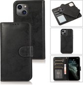 Bookcase Apple iPhone 13 | Hoogwaardig Pu Leren Telefoonhoesje | Lederen Wallet Case | Zwart