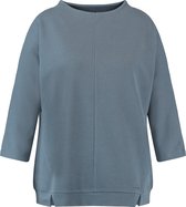 SAMOON Dames Shirt van gestructureerde jersey met 3/4-mouwen Slate Blue-52