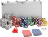 Pokerset 300 Chips Met Koffer Grijs - Poker - Pokerchips - Pokersets - Texas Hold’em - 2 Decks - Aluminium Case Met Sleutels