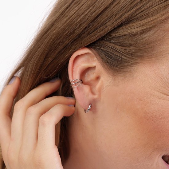 Lucardi Dames Zilveren ear cuff bewerkt 11mm Bali - Oorbellen - Cadeau -  Echt Zilver -... | bol.com
