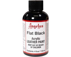 Angelus Leather Acrylic Paint - textielverf voor leren stoffen - acrylbasis - Matte afwerking - Black - 118ml