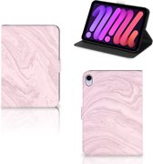 Leuk Case iPad Mini 6 (2021) Tablet Hoes met Magneetsluiting Marble Pink