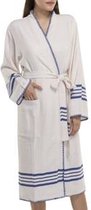 Badjas Krem Sultan Kimono Natural Royal Blue - XL - unisex - hotelkwaliteit - sauna badjas - luxe badjas - dunne zomer badjas - ochtendjas