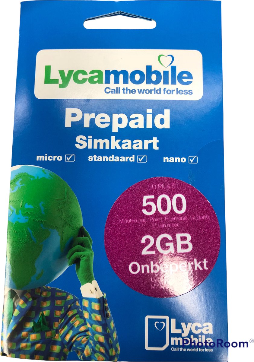 Lyca prepaid Simkaart 2GB INTERNET +500min belen EU PLUS S | bol.com