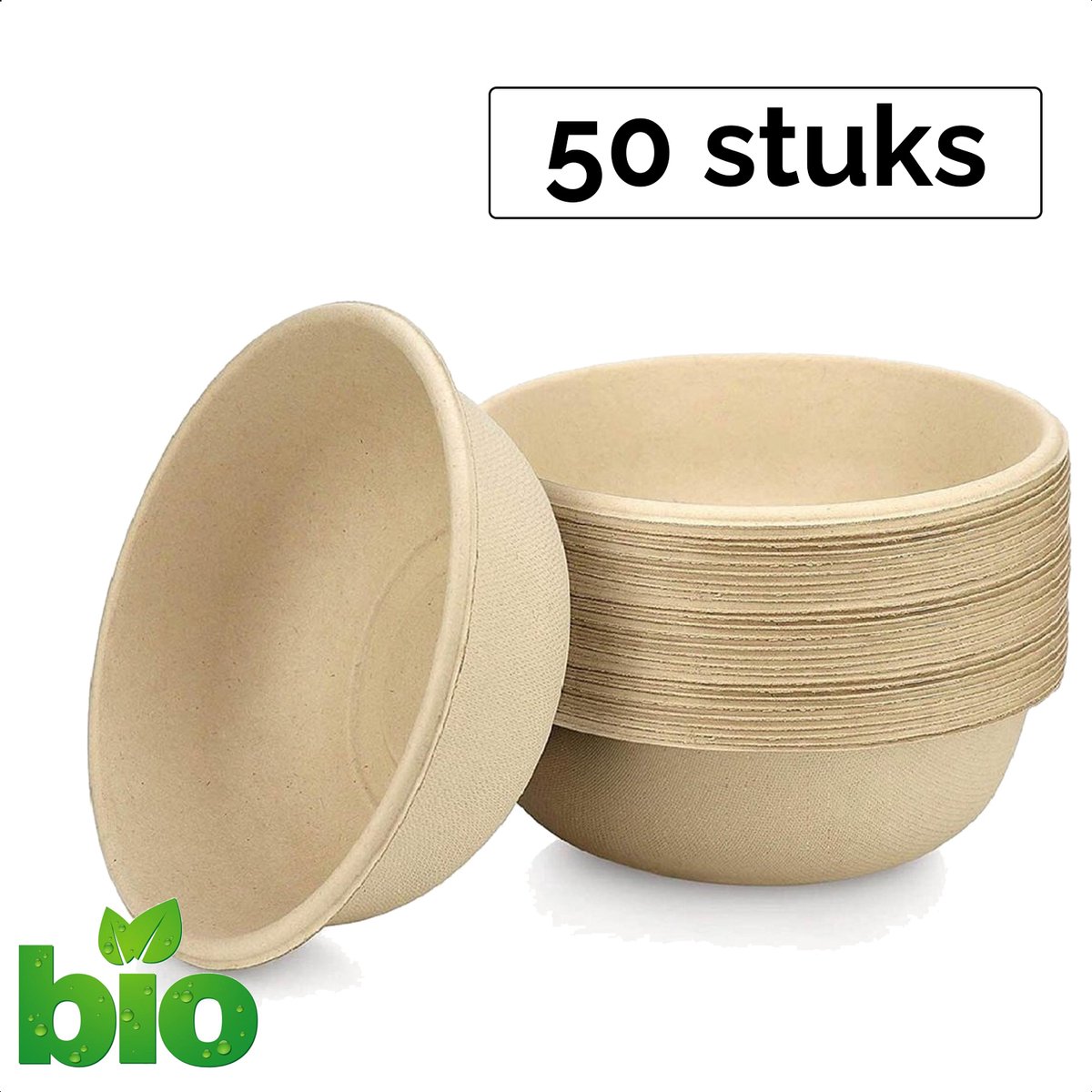 Bols à soupe jetables 50 pièces - Bio - Bols à soupe de canne à sucre 400  ml | bol.com