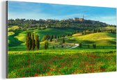 Décoration murale Métal - Aluminium Peinture Industrielle - Toscane - Paysage - Fleurs - 120x60 cm - Dibond - Photo sur aluminium - Décoration murale industrielle - Pour le salon / chambre