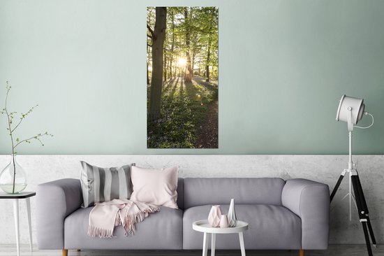 Décoration murale Métal - Peinture Aluminium - Forêt - Arbre - Soleil - 80x160 cm