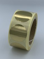 Gouden Sluitsticker - 250 Stuks - rond 25mm - hoogglans - metallic - sluitzegel - sluitetiket - chique inpakken - cadeau - gift - trouwkaart - geboortekaart - kerst
