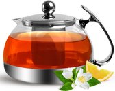 Monza glazen Theepot met RVS filter | met thee infuser | 9 kops | 1.2 l