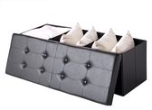 Opvouwbare zitkist met scharnierend deksel lichtgrijs- 115x38x38cm