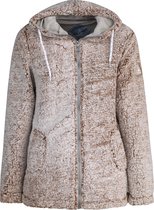 BJØRNSON XANDRA Sherpa Fleece Vest 4 Seizoenen Dames - Zacht - Hoodie / Capuchon - Rits - Maat 36 - Terracotta Bruin Melange
