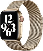 TrendyGoodz Luxe Milanese Loop Smartwatch bandje geschikt voor de Apple Watch 42/44 mm - Retro Gold - Metalen SmartWatch bandje - Watchband - Horloge band - met magneetsluiting