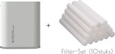 Hummi Led Rainbow Humidifier Met Filterset (10Stuks) - 1Liter - Draadloos / Oplaadbaar - Luchtbevochtiger - LED licht - Wit