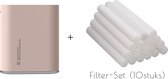 Hummi Led Rainbow Humidifier Met Filterset (10Stuks)- 1Liter - Draadloos / Oplaadbaar - Luchtbevochtiger - LED licht - Roze