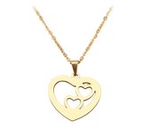 Damesketting | Ketting | Hart | Goud kleurig | 45 cm | Cadeau | Kado | Sinterklaas | Kerst