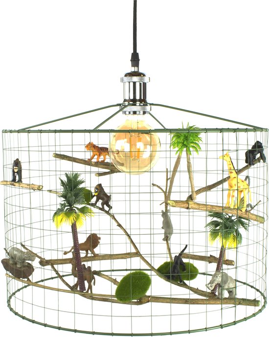 Suspension Animaux-Lampe Jungle-Lampe Chambre Garçon-Ø40 cm.