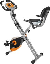 Hometrainer fitnessfiets oranje-grijs