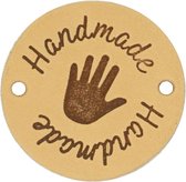 Durable leren label,  Handmade (2 stuks)