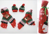 Kerst WIJN Decoratie |Kerst Decoratie| Kerst kado| kerst cadeautje|kerstversiering| 2 x Pack Cap and Scarf + 1x Wijn Hoesje