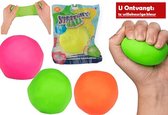 Stressbal Neon knijpbal 11 cm - 1 exemplaar - Stretch - Knijp - Stuiterbal - Kinderen