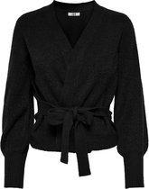 Jacqueline de Yong Vest Jdydrea L/s Belt Cardigan Knt 15239672 Black Dames Maat - M