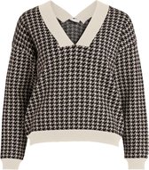 Vila Trui Vilobo L/s Knit Top 14069286 Black/white Dames Maat - S