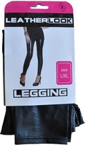 Dames Lederen Legging leather look | Kunstleer Legging | Zwart croco fantasie - Maat Smal/Medium