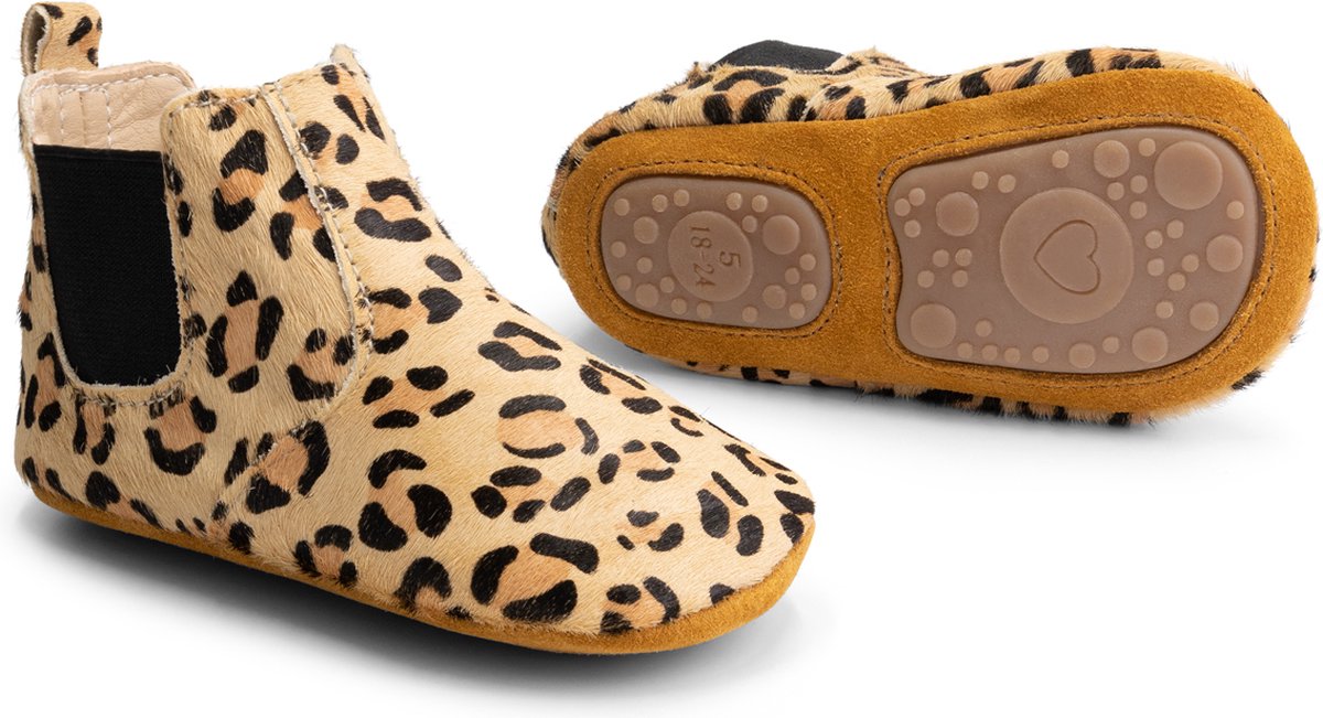 Supercute enkellaarsje Chelsea boots dierenprint panterprint 12 - 18 maanden maat 23