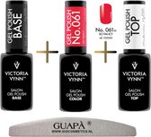 Victoria Vynn™ Gellak Starterspakket | Base Gel | Top Gel | Rode Gellak | Gel Nagellak Rood | Complete Gel Nagellak Set | 061