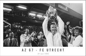 Walljar - AZ 67 - FC Utrecht '82 - Zwart wit poster met lijst