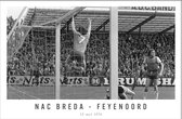 Walljar - NAC Breda - Feyenoord '74 II - Zwart wit poster met lijst