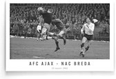 Walljar - Poster Ajax - Voetbal - Amsterdam - Eredivisie - Zwart wit - AFC Ajax - NAC Breda '62 - 70 x 100 cm - Zwart wit poster
