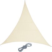Relaxdays Schaduwdoek driehoek - zonwering - polyester - zeil - uv-bestendig - beige - 4 x 4 x 4 m