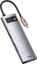 Baseus® 8 in 1 USB Hub - USB C Hub - USB Splitter - USB 3.0 Hub - 4K HDMI - Universeel - Zilver