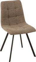 J-Line Stoel Babette Textiel/Metaal Beige Set van 2