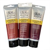 Winsor & Newton Galeria Acryl 120ml - Set a 3 tubes - Red orchre-Permanent alizarin crimson-Permanent magenta