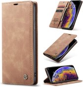 Casemania Hoesje Geschikt voor Samsung Galaxy S21 FE Sienna Brown - Portemonnee Book Case